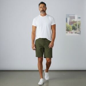 Hylete Mens Athletic Training Shorts Olive Green Above Knee Size Large Stretch